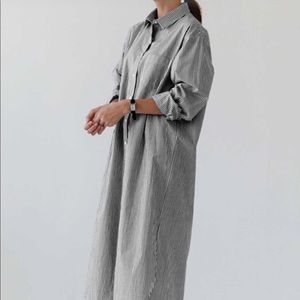 Pinstriped Shirt Dress
